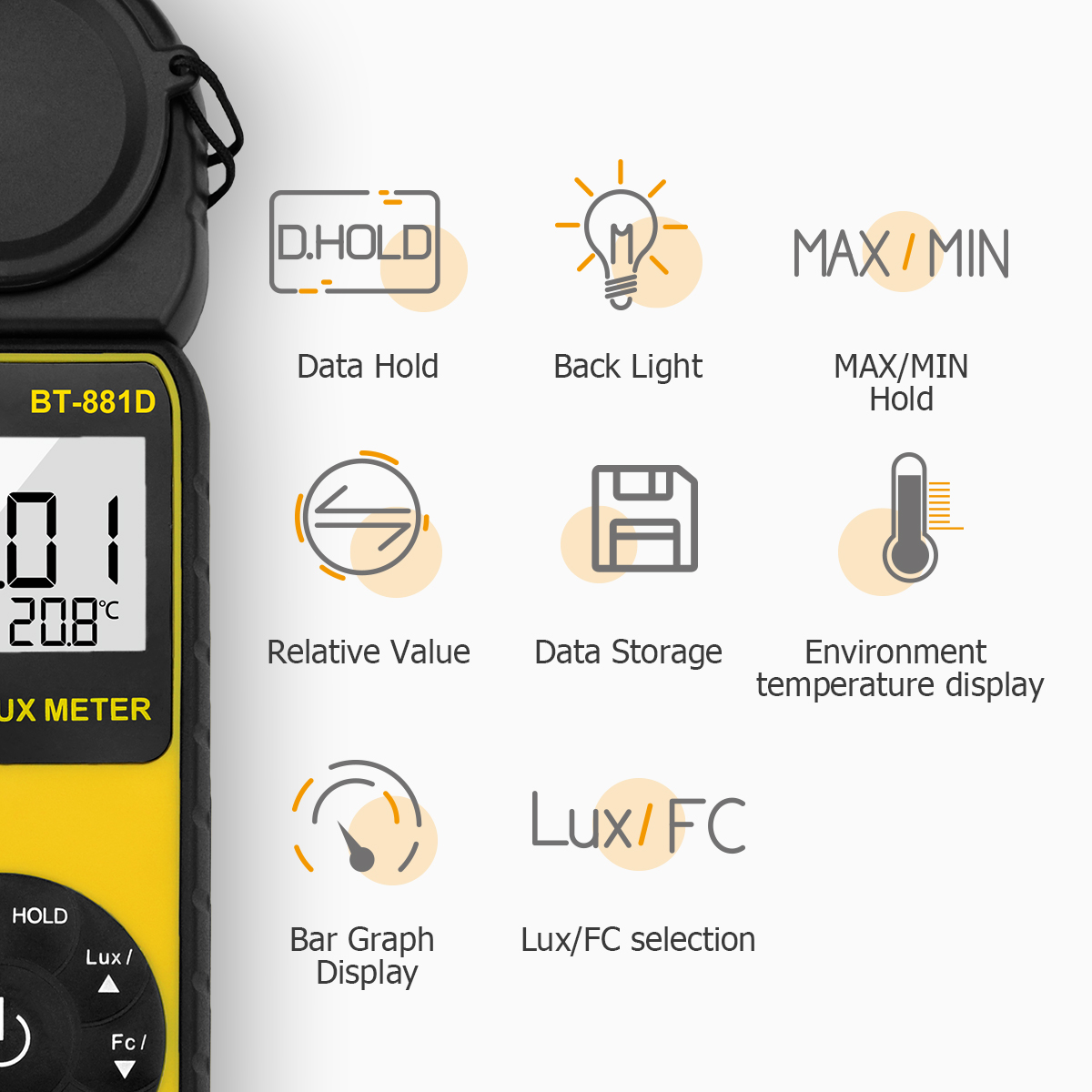 Photography Lighting Meter - 디지털 조도계 400,000 럭스 휴대용 조도계
