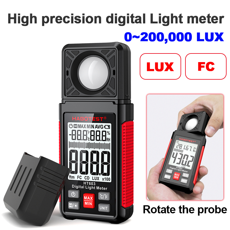 Photography Lighting Meter - HT603 디지털 럭스미터 0~200,000럭스 LCD 럭스/광속