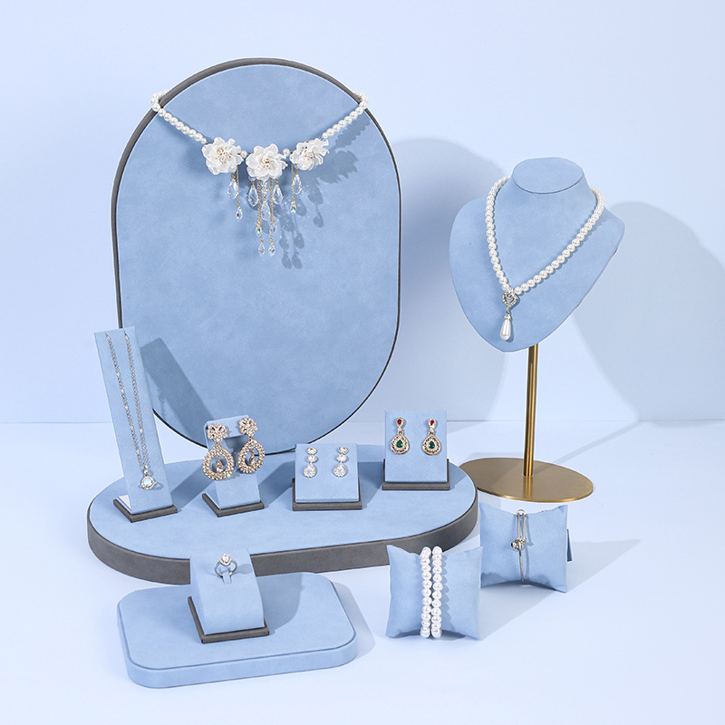 Photography Lighting Set - 연하늘색 마이크로파이버 쥬얼리 디스플레이 세트, 목걸이