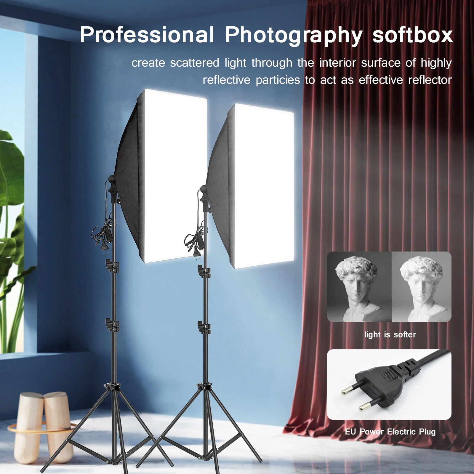 전문 사진 소프트박스 조명 소프트 박스 삼각대 포함 E - Photography Lighting Kit 리뷰 및 가격