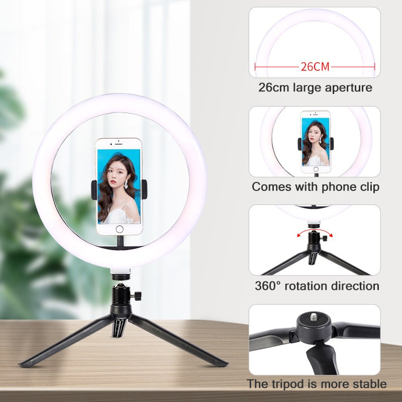 26cm 10 인치 Led 링 Selfie 빛 디 밍이 - Photography Lighting Set 리뷰 및 가격